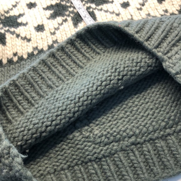 Milky green and off-white HANDMADE sweater. Size M - Picture 9 of 9